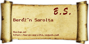 Berán Sarolta névjegykártya